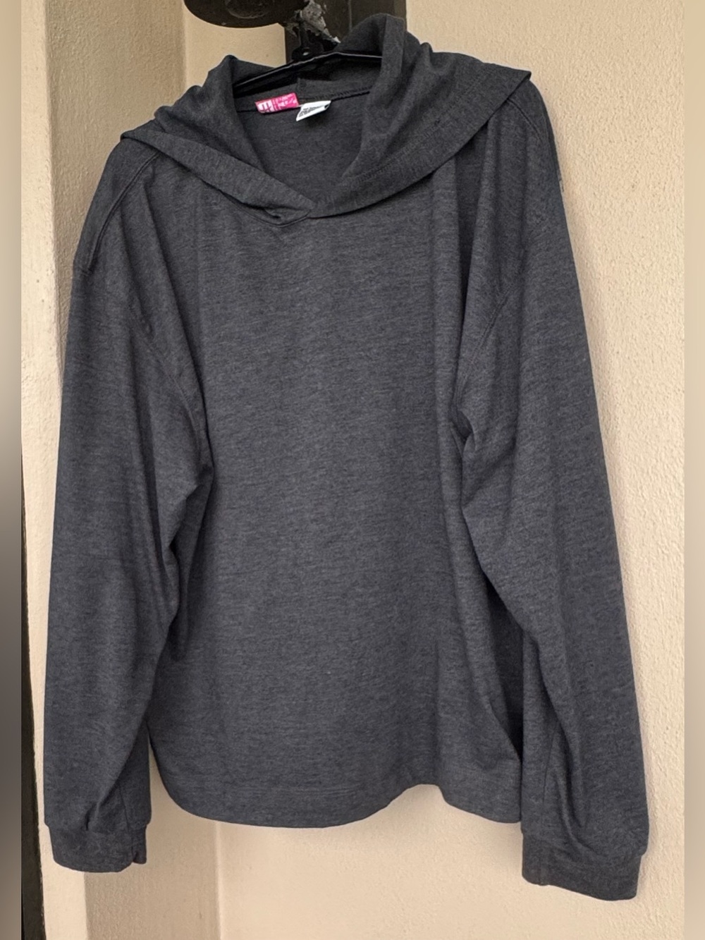 Hanes Her Way Heather Gray Long Sleeve Hoodie V-Neck Polyester/Cotton Stretch OS - Picture 10 of 10